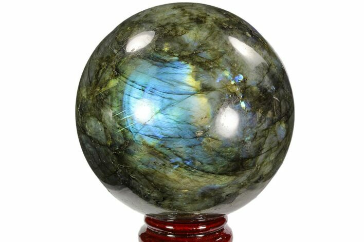Flashy, Polished Labradorite Sphere - Great Color Play #103679